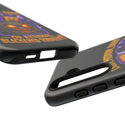 Phone Case — 'Light, Medium, Dark or Eternal Blackened Torment?' Spooky Toast & Toaster Horror Design