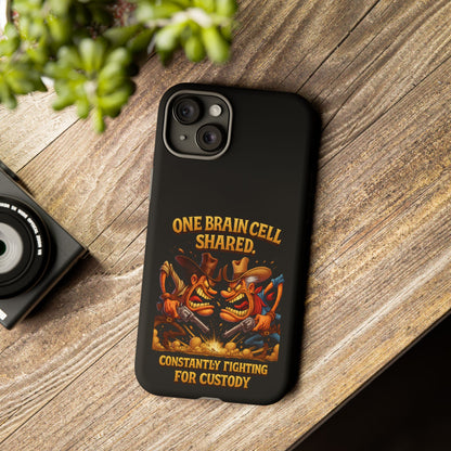 Phone Case — 'One Braincell Shared, Constantly Fighting for Custody' Funny Rivalry Cartoon