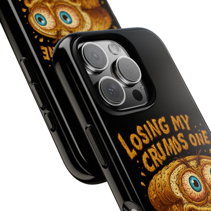 Phone Case — "Losing My Crumbs One Thought at a Time" Funny Retro Bread Illustration