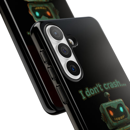 Phone Case — "I Don't Crash... I Recalibrate" Retro Robot Protective Cover