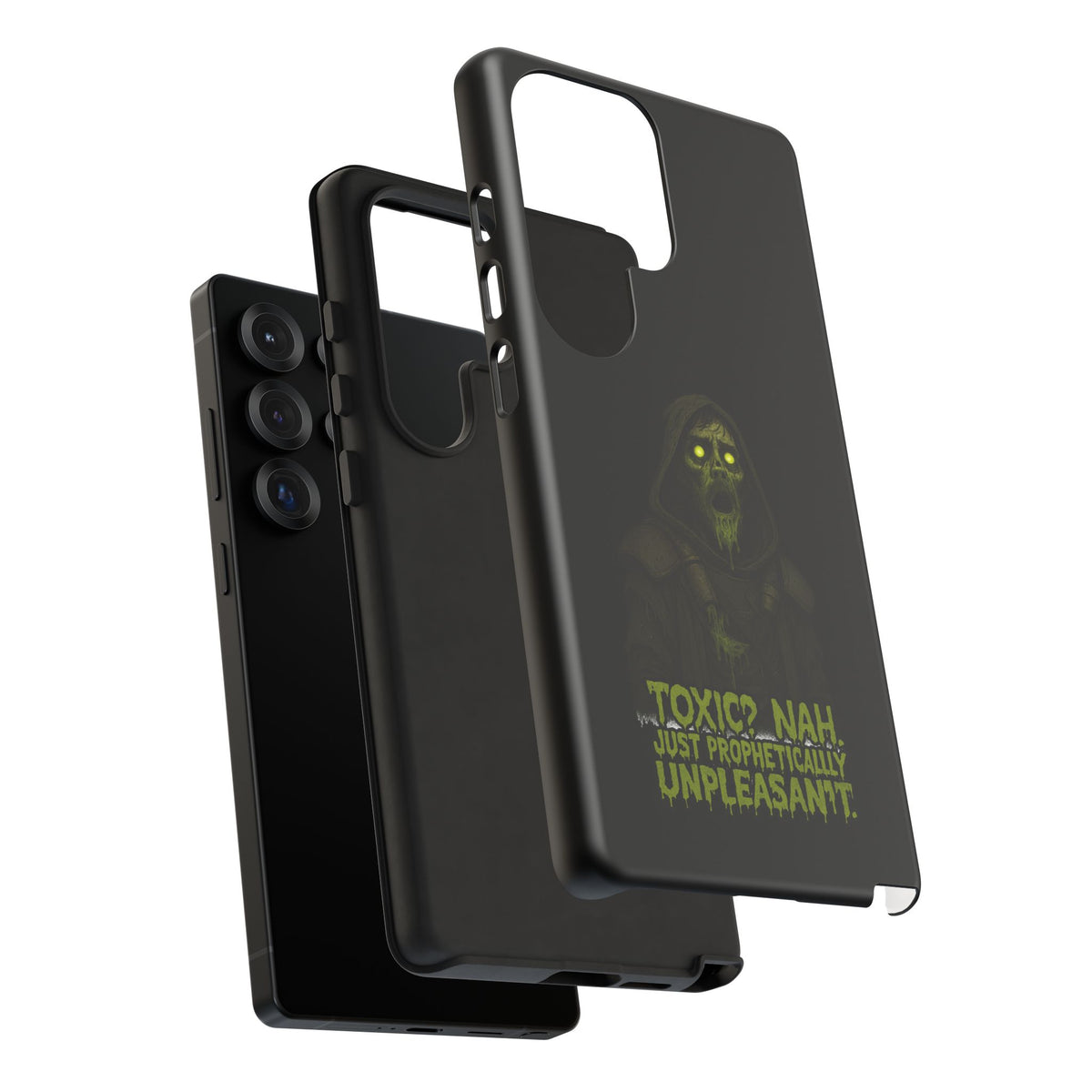 Phone Case — 'Toxic? Nah, Just Prophetically Unpleasant' Neon Grim Reaper Protective Cover