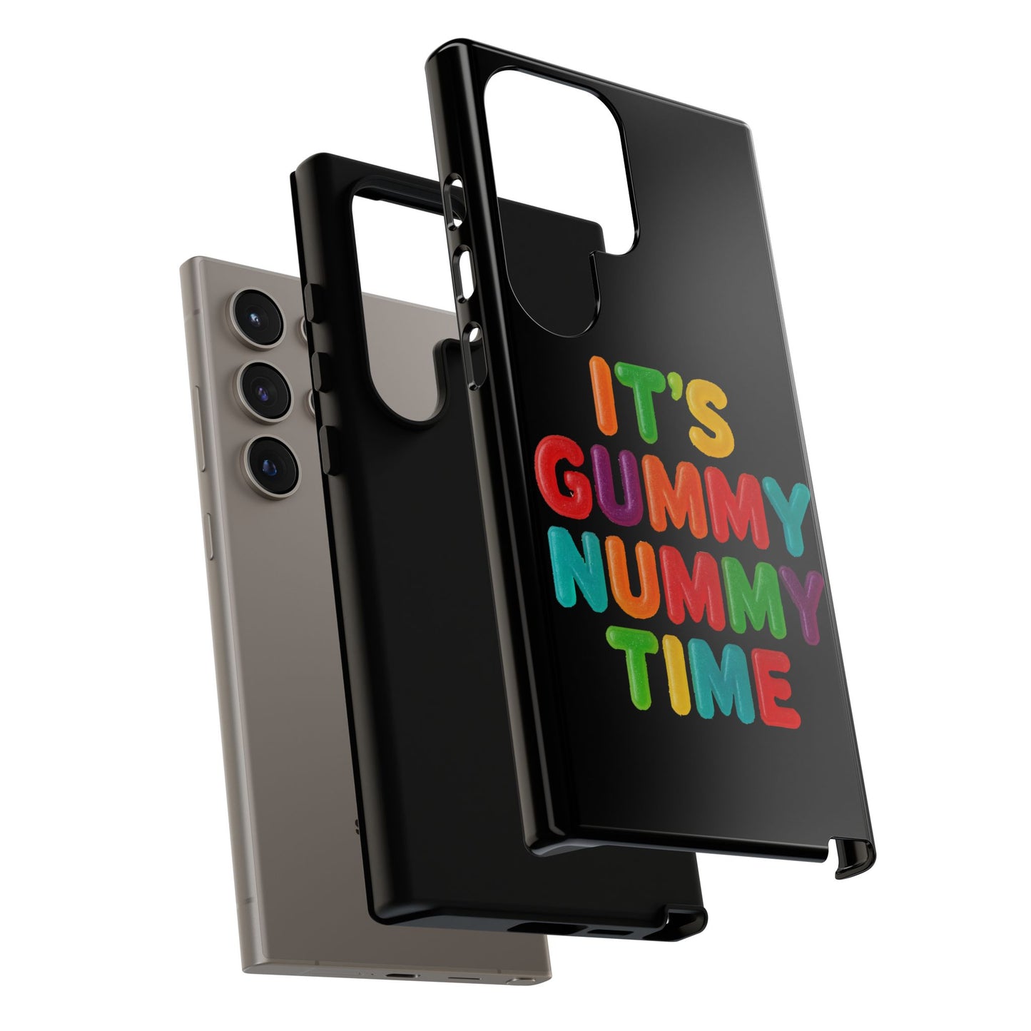Phone Case — "It's Gummy Nummy Time" Colorful Candy Lettering Protective Case