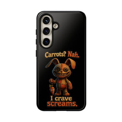 Phone Case — Creepy Bunny "Carrots? Nah. I crave screams." Halloween Horror Design