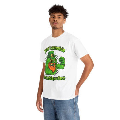 Amebia Your Face St. Patrick's Day T-Shirt — Funny Leprechaun Germ Graphic Tee
