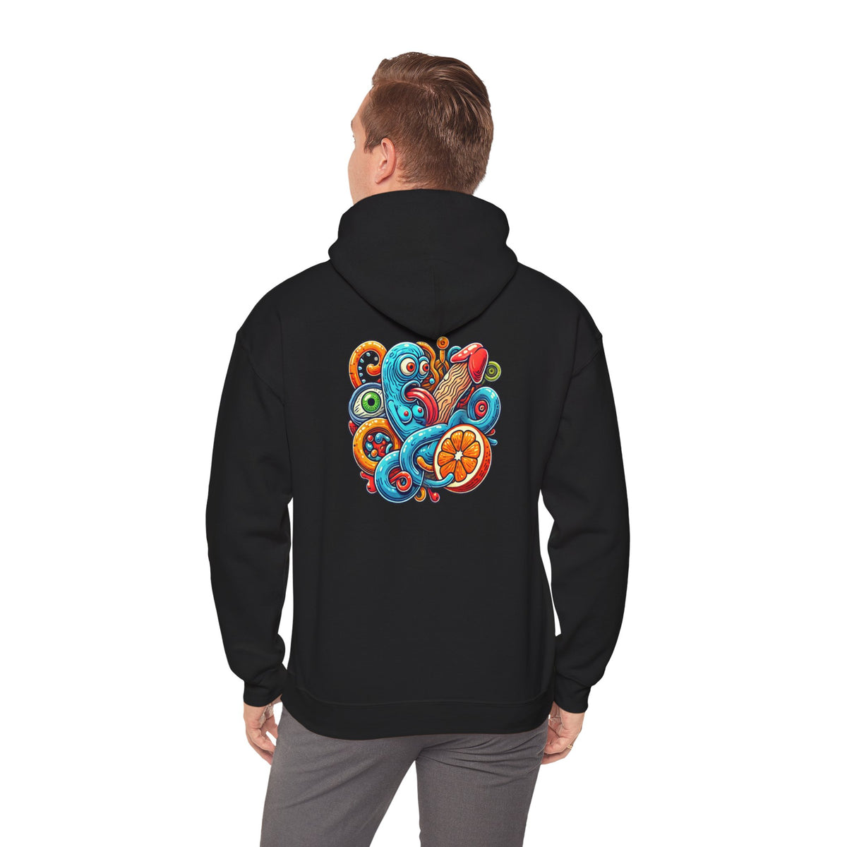 Octopus Colorful Graphic Hoodie – Vibrant Sea Creature Back Print