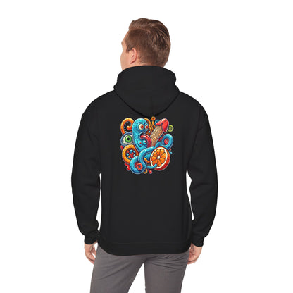 Octopus Colorful Graphic Hoodie – Vibrant Sea Creature Back Print