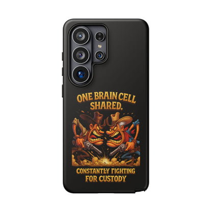 Phone Case — 'One Braincell Shared, Constantly Fighting for Custody' Funny Rivalry Cartoon