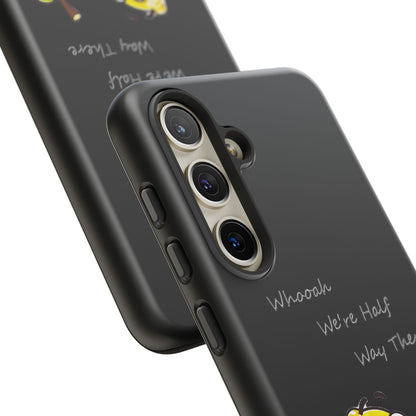 Phone Case - Playful Pear & Lemon Illustration with “Whooah We're Half Way There”