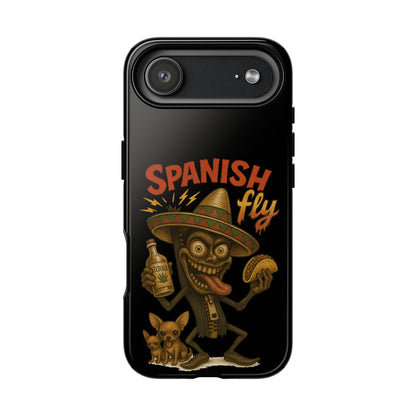 Spanish Fly Tough Phone Case — Retro Skull Sombrero Design