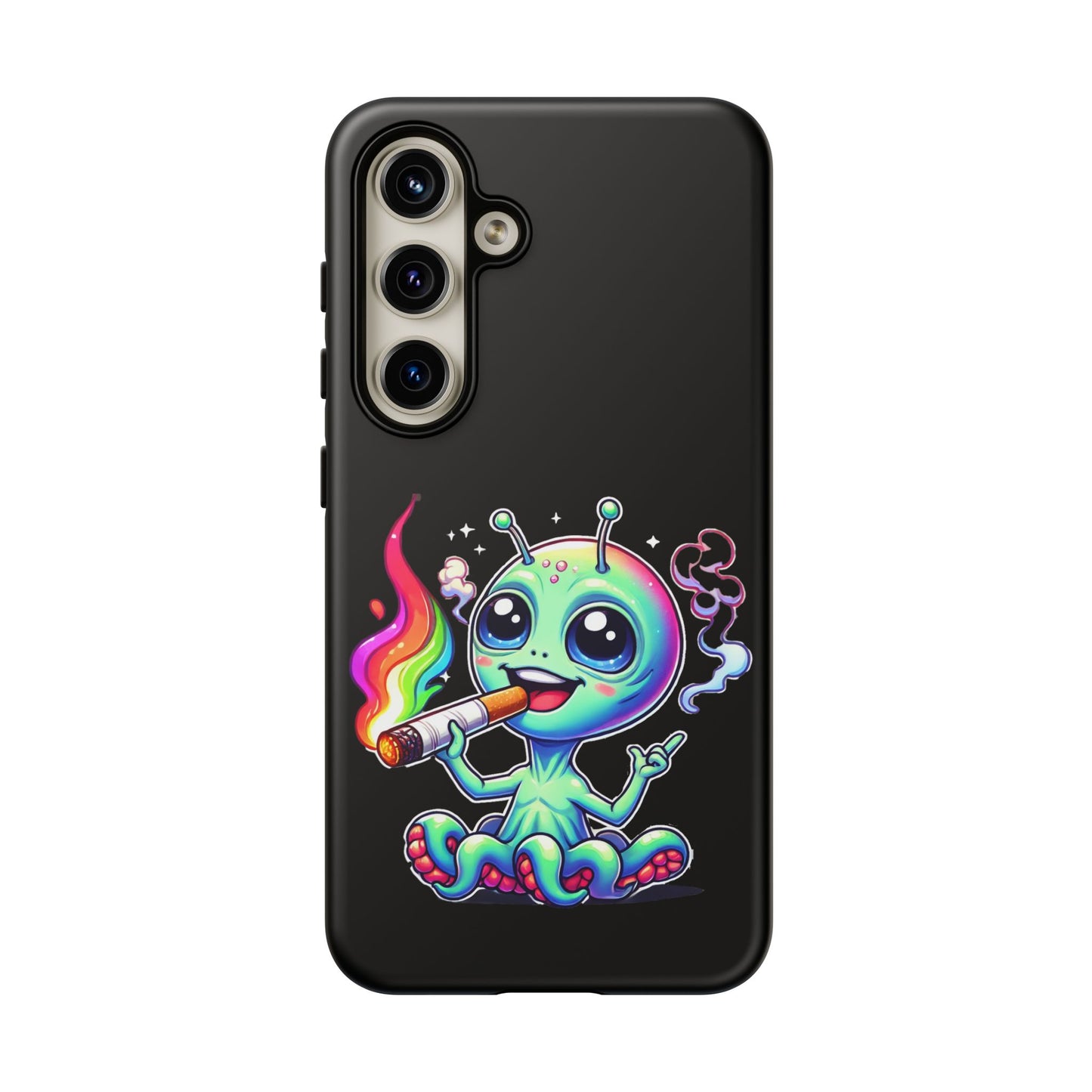 Alien Smoking Rainbow Joint Phone Case — Cute Psychedelic Cannabis iPhone Cover