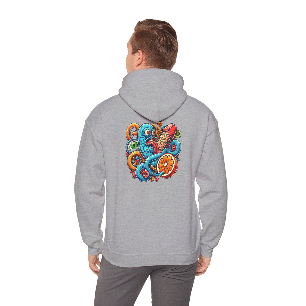 Octopus Colorful Graphic Hoodie – Vibrant Sea Creature Back Print