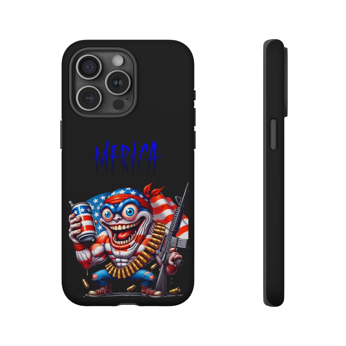 Phone Case — Patriotic 'Merica Clown with Flag, Beer & Rifle