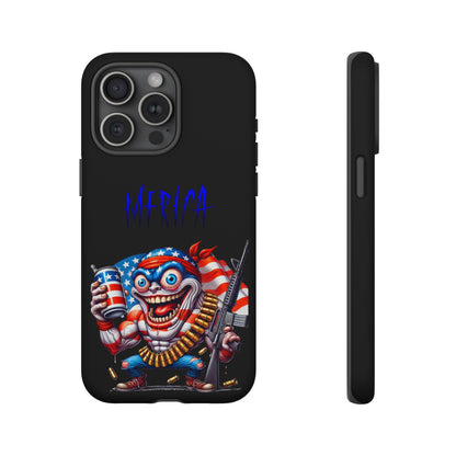 Phone Case — Patriotic 'Merica Clown with Flag, Beer & Rifle