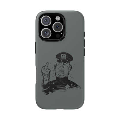 Vintage Cop Middle Finger Phone Case — Edgy Retro iPhone Protective Cover