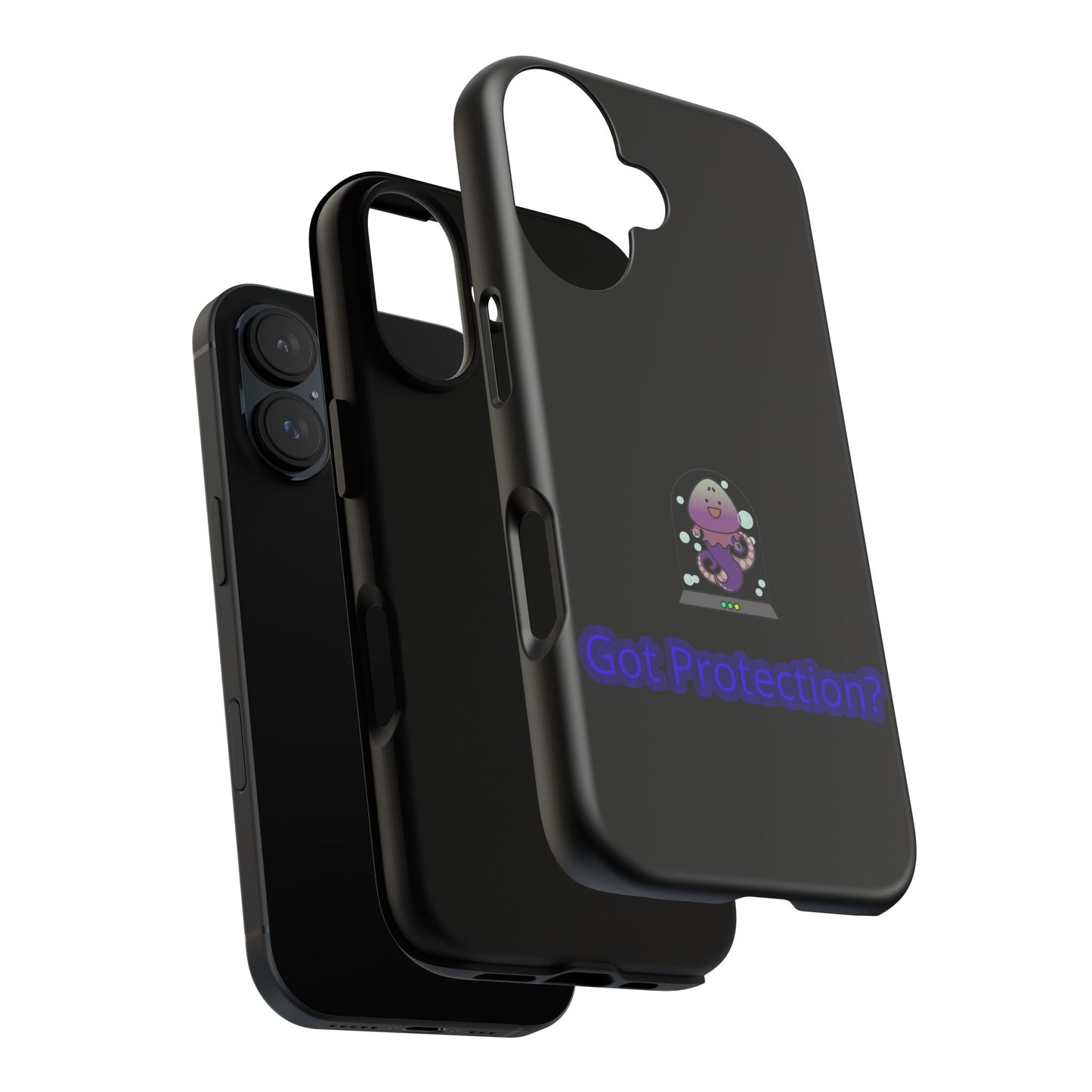 Phone Case — 'Got Protection?' Cute Purple Alien Anti-Shock Protective Cover
