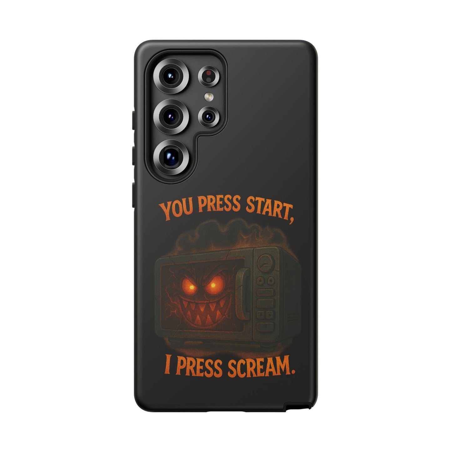 Phone Case — "You Press Start, I Press Scream" Spooky Retro Game Controller Design