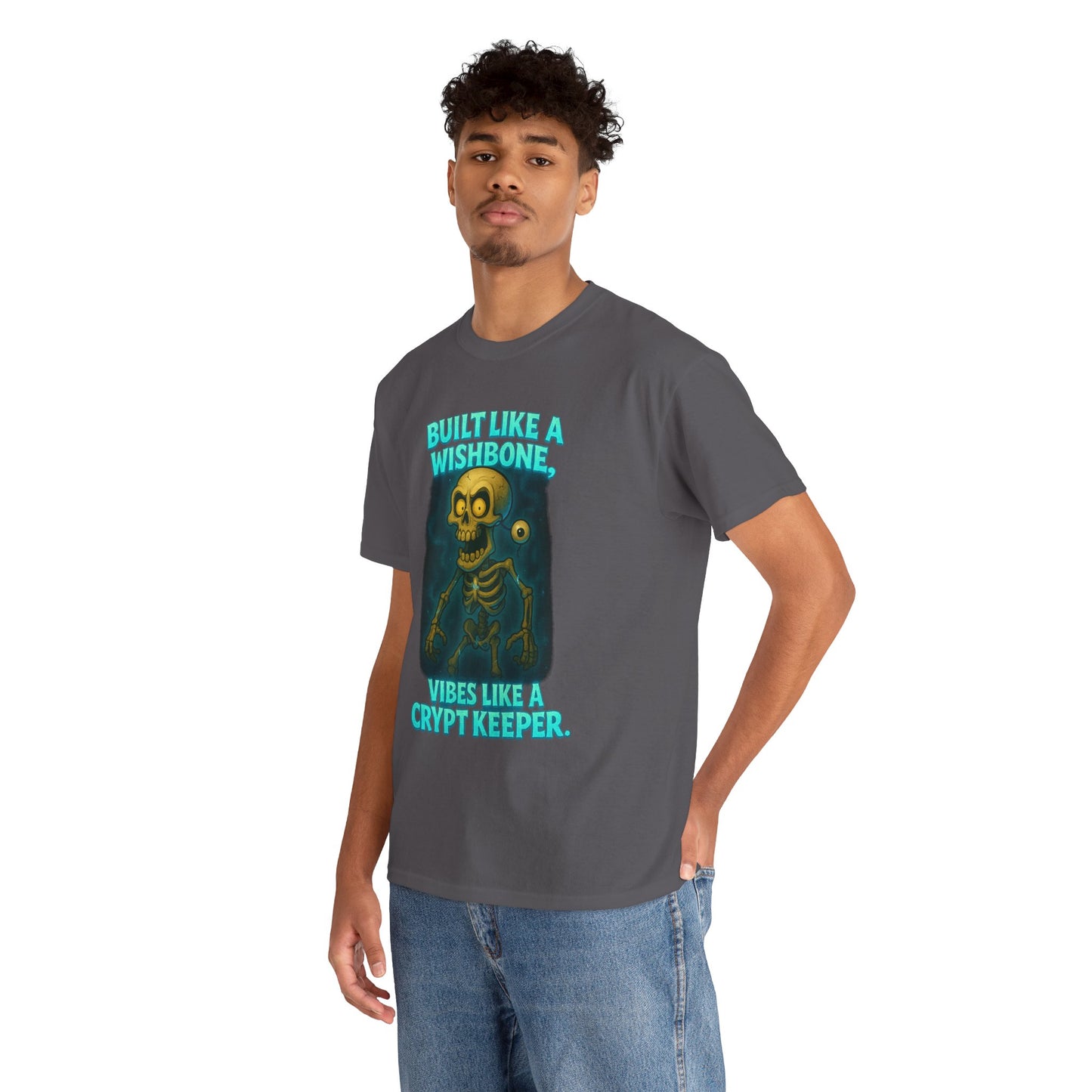Built Like a Wishbone Skeleton Tee | Creepy Keeper Graphic Shirt