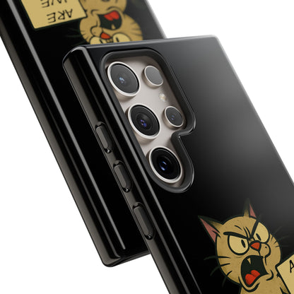 Angry Cat Phone Case — 'Are We Next' Protest Graphic iPhone Case