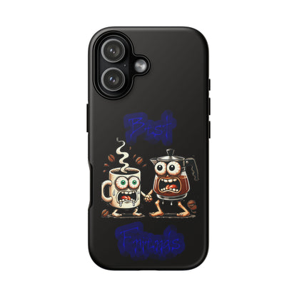 Coffee & Tea Fight Phone Case — Funny Kawaii Beverage Cartoon Tough Cases