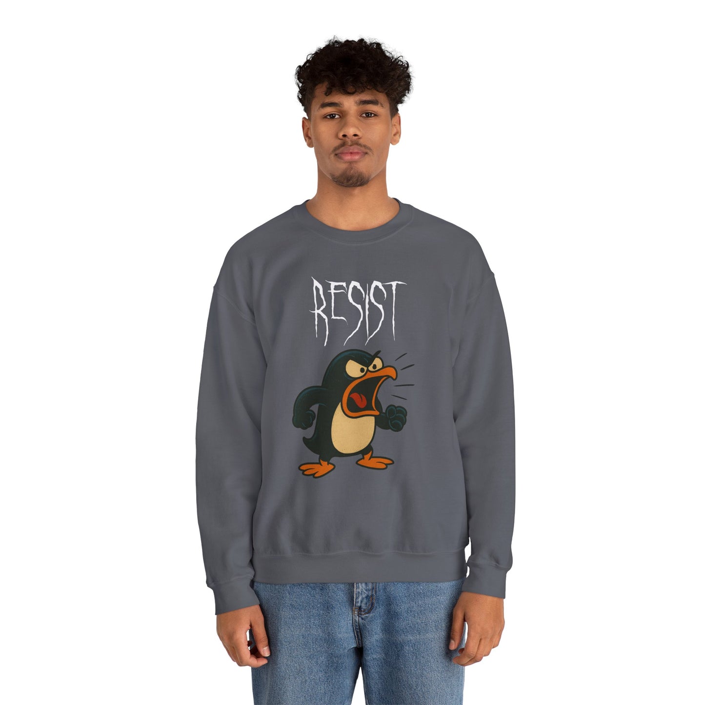 We Will Resist – Angry Penguin & Politician Crewneck Sweatshirt