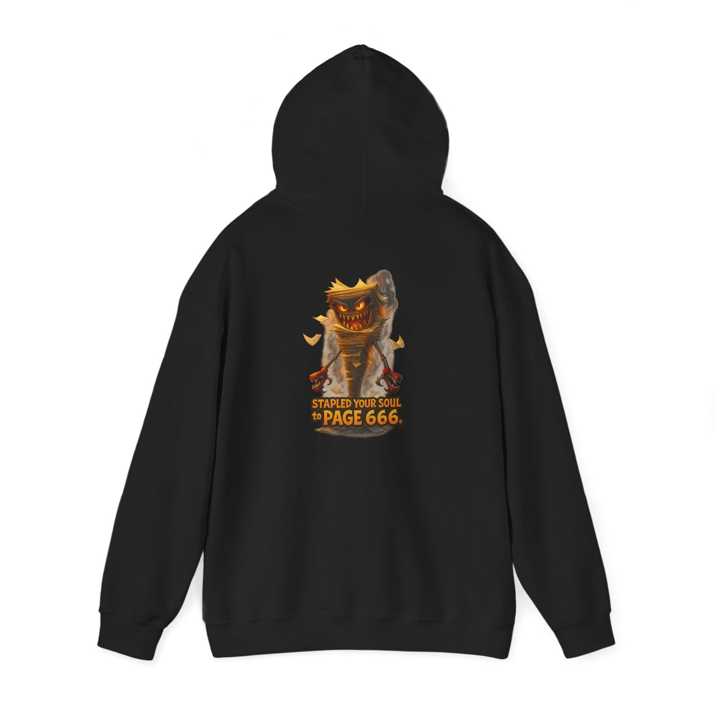 Demon "Page 666" Graphic Hoodie — Spooky Gothic Horror Pullover