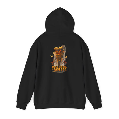Demon "Page 666" Graphic Hoodie — Spooky Gothic Horror Pullover