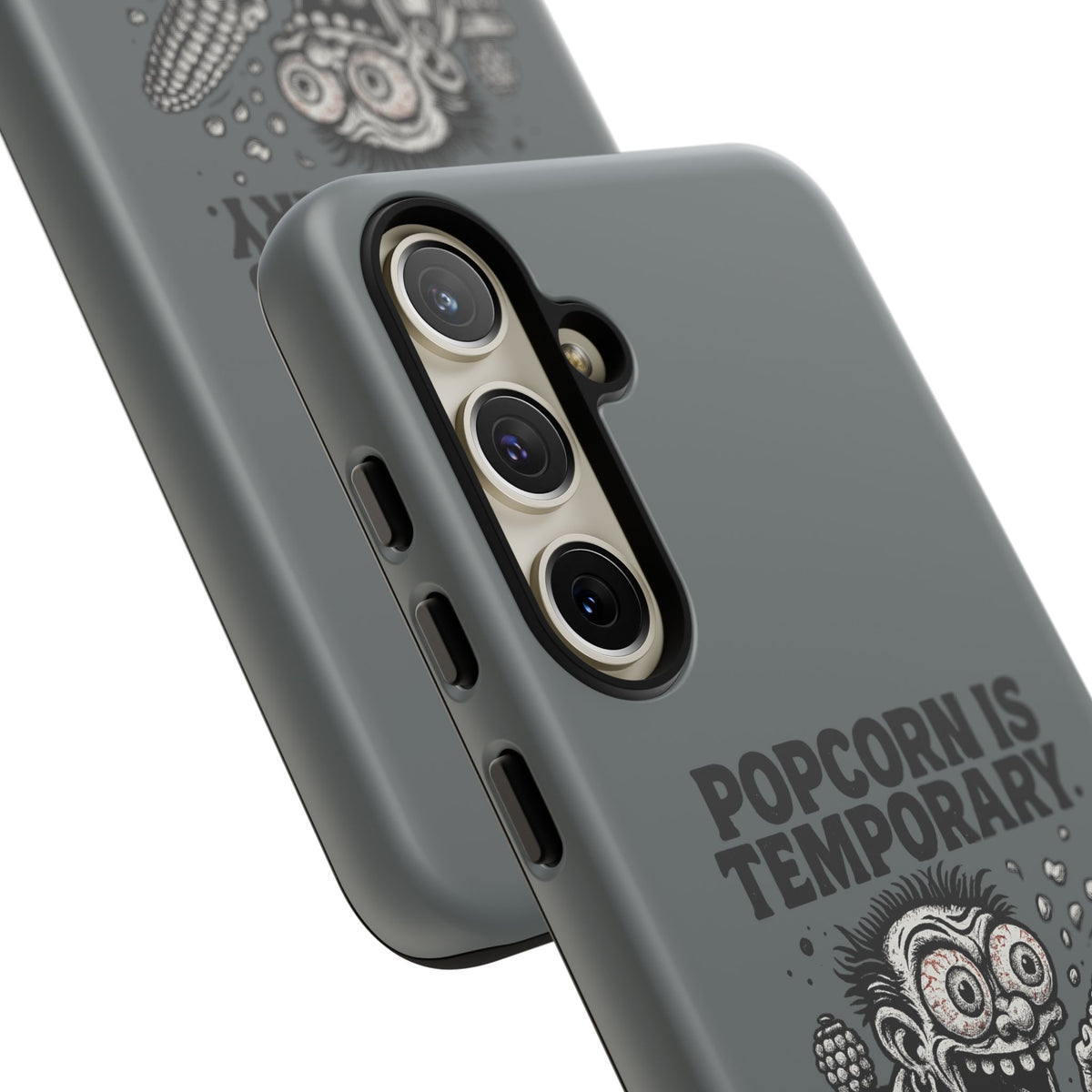 Phone Case — "Popcorn Is Temporary, Corn Is Eternal" Retro Zombie Corn Design