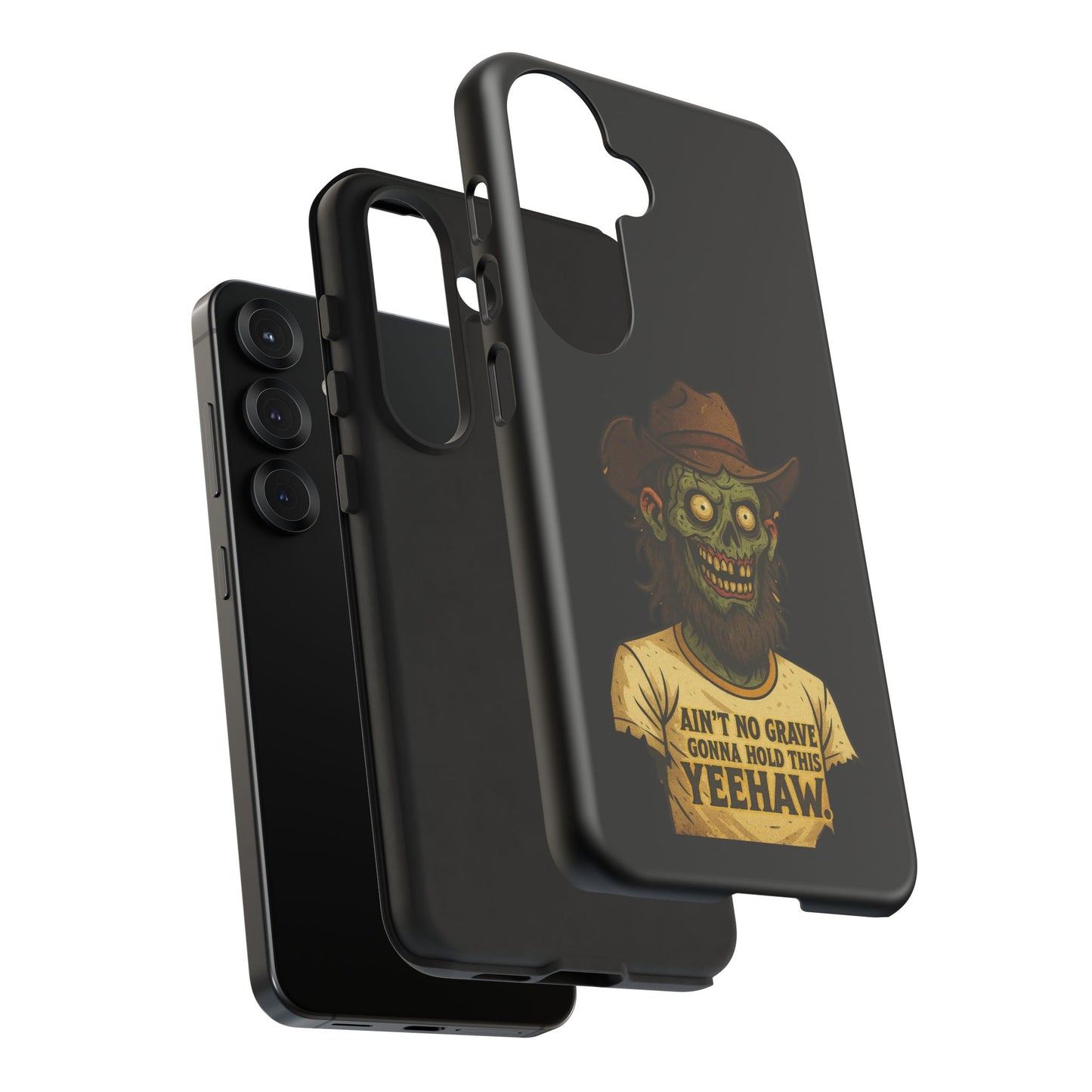 Zombie Cowboy Phone Case — "Ain't No Grave Gonna Hold This Yeehaw" Protective iPhone Cover