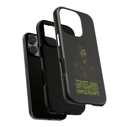 Phone Case — 'Toxic? Nah, Just Prophetically Unpleasant' Neon Grim Reaper Protective Cover