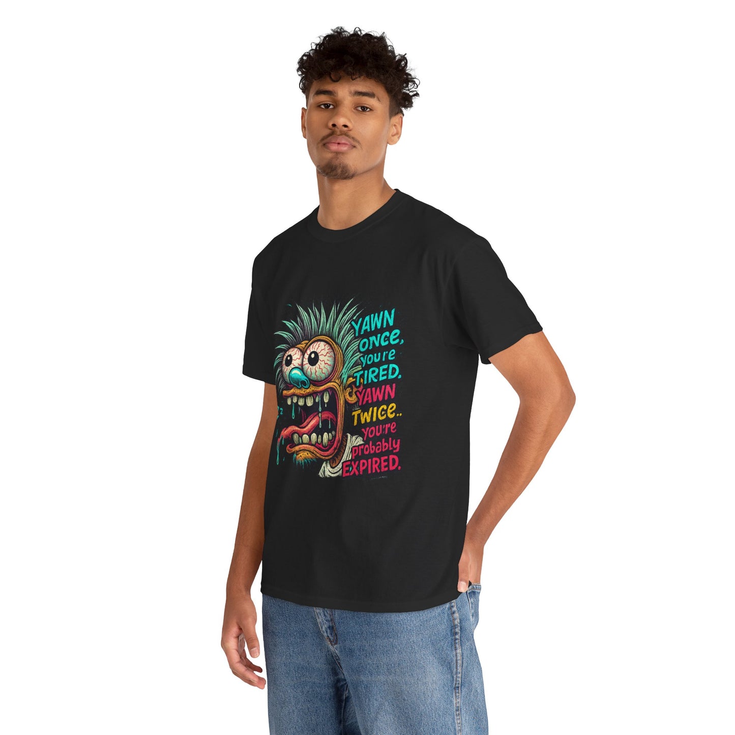 Grotesque Yawning Monster T-Shirt | Cartoon Creepy Illustration