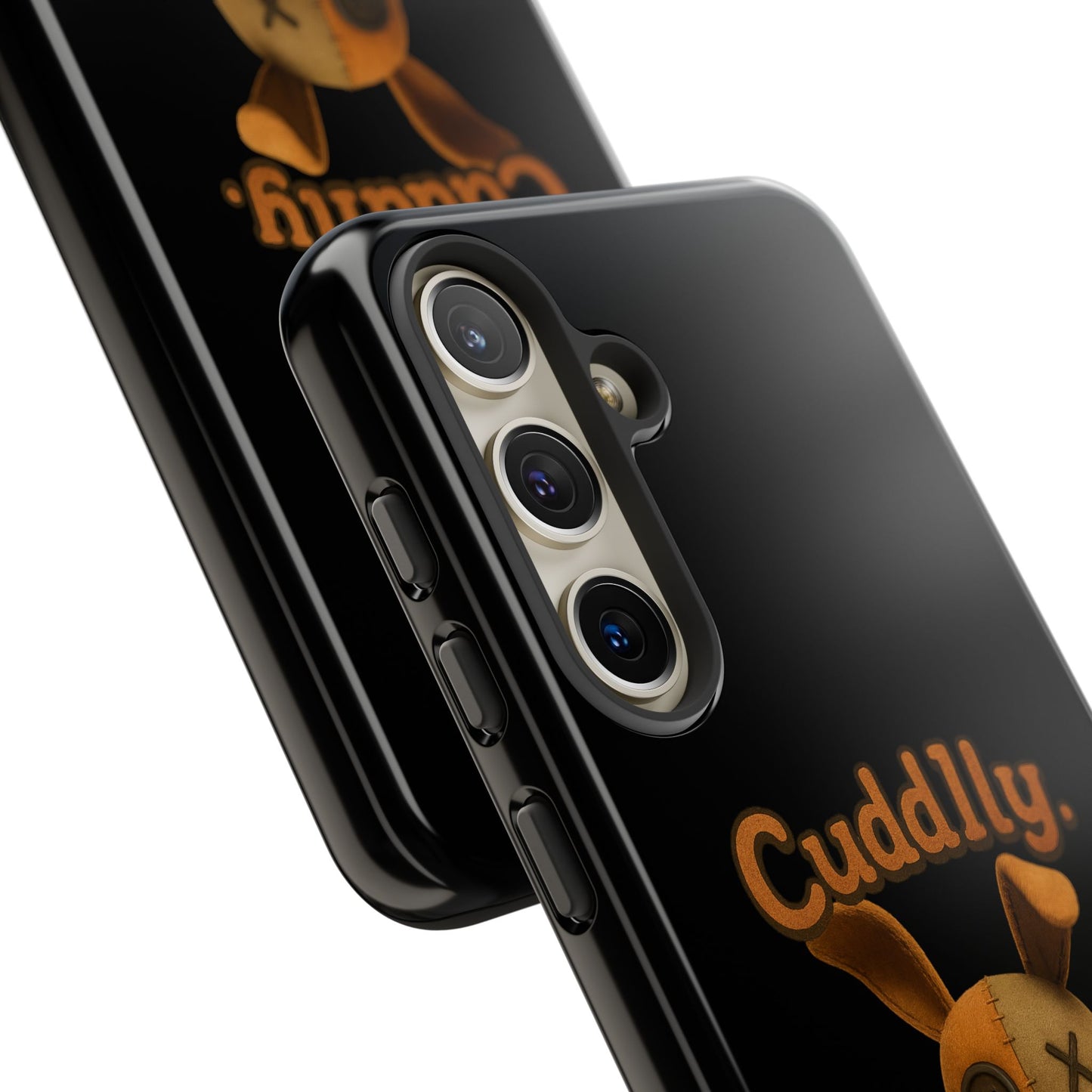 Phone Case — "Cuddly. Cracked. Kinda Dangerous." Cute Creepy Bunny Protective Case