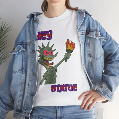 Funny Statue of Liberty Tee, Unisex Cotton T-Shirt, Gift for Friends, Summer