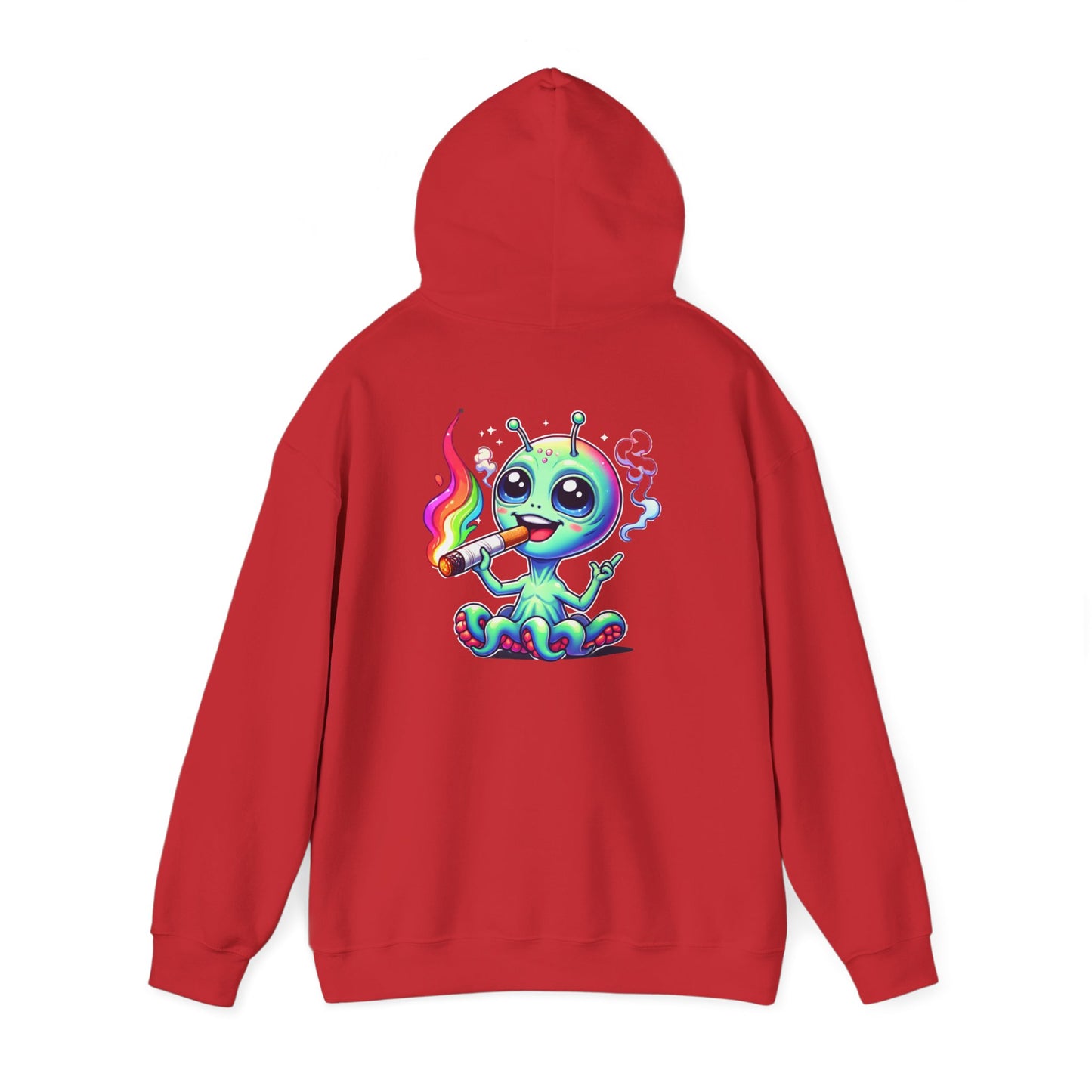 Alien Octopus Hoodie — Cute Rainbow-Smoking Space Creature Sweatshirt