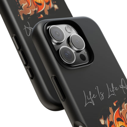 Cute Flaming Dumpster Phone Case — "Life Is Lit" Funny Burnout Phone Cover