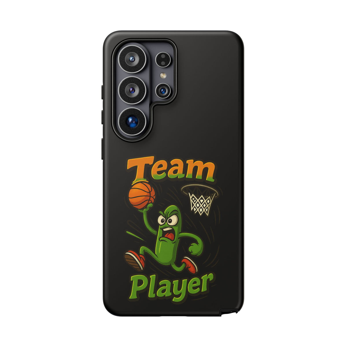 Team Player Basketball Phone Case — Cute Cartoon Pickle Dunk Phone Cover