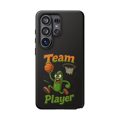 Team Player Basketball Phone Case — Cute Cartoon Pickle Dunk Phone Cover