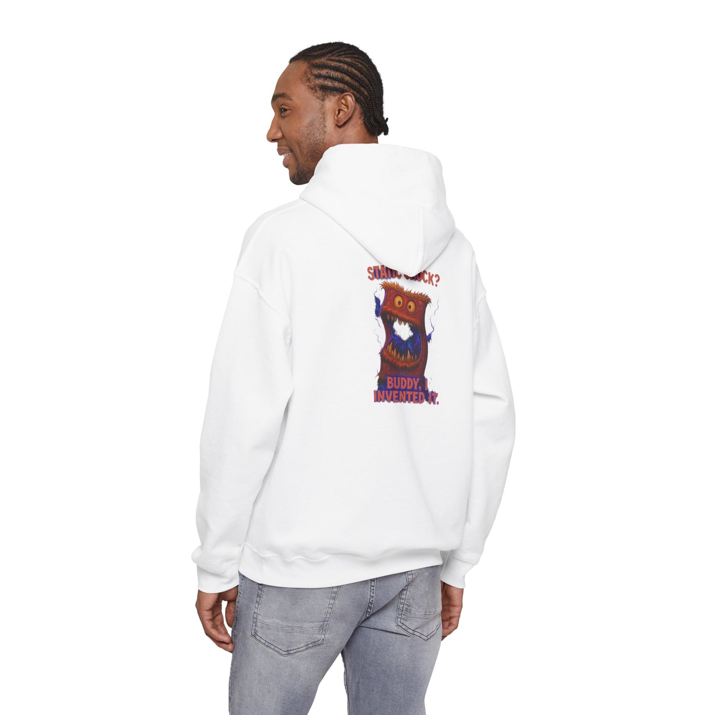 Hoodie — Playful 'Buddy Invented' Cartoon Owl Graphic Pullover