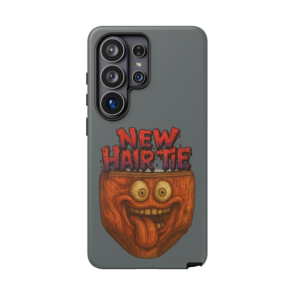 Phone Case — 'New Hairte' Funny Grinning Tongue-Out Monster Design