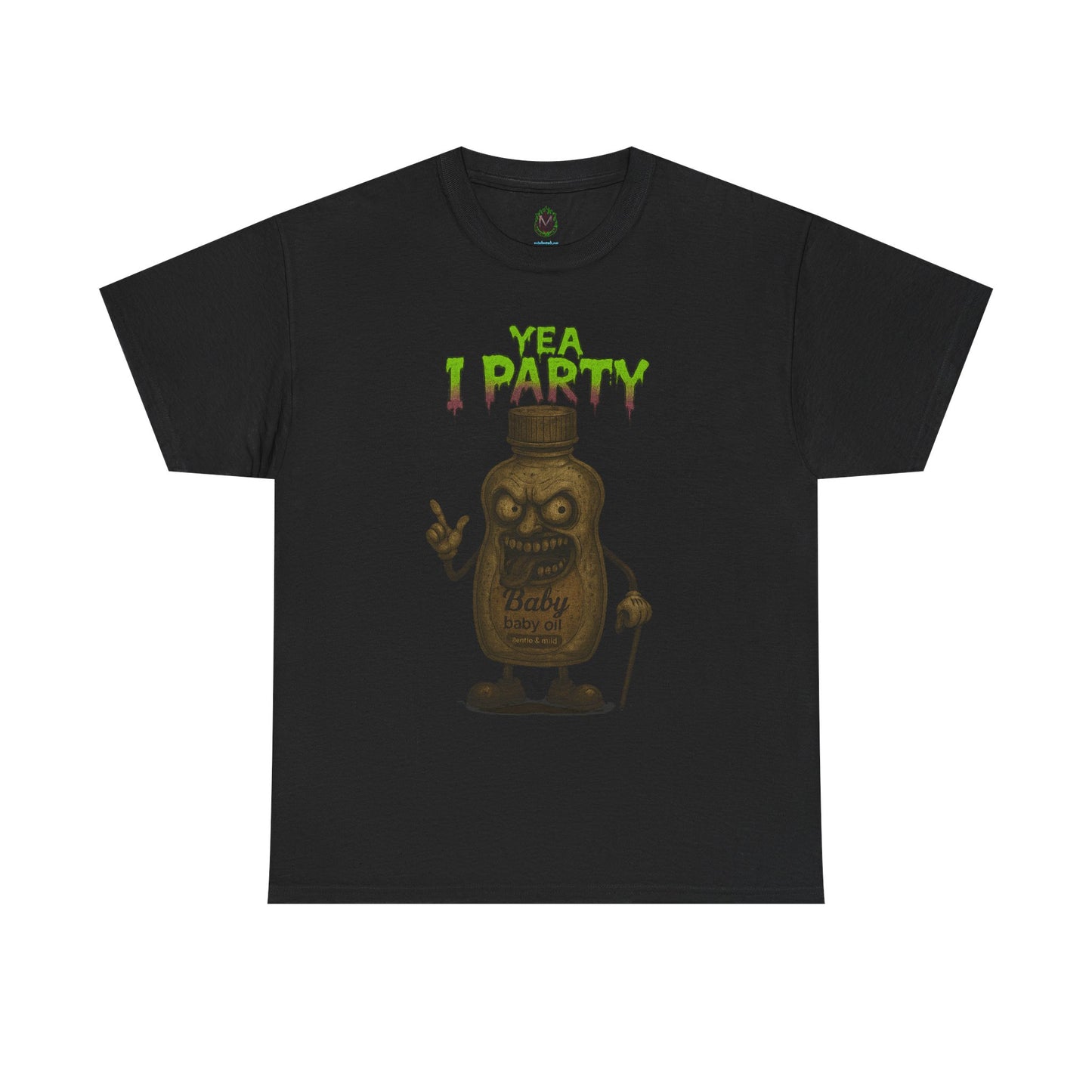 Yea I Party – Deranged Baby Oil Horror Cartoon T-Shirt