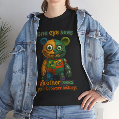 Two-Faced Teddy Bear Tee | One Eye Sees, The Other Sees Your Browser History