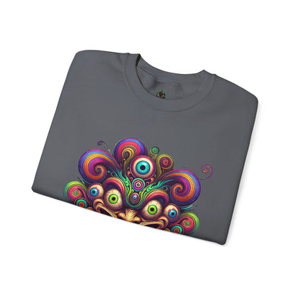 Hypnotic Swirl Face Crewneck Sweatshirt