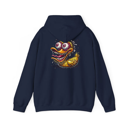Duck Monster Hoodie — Retro Creepy Cartoon Graphic Pullover