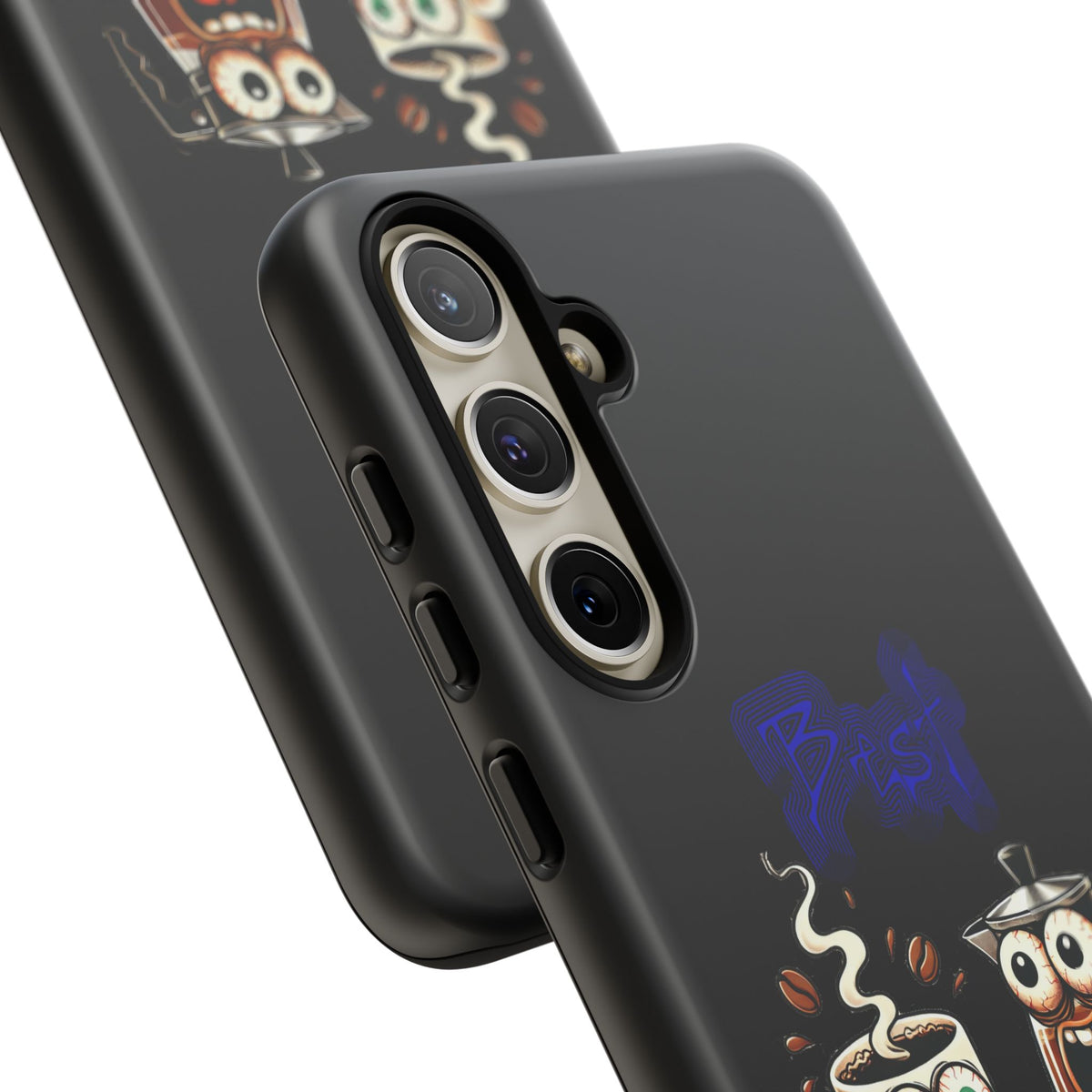 Coffee & Tea Fight Phone Case — Funny Kawaii Beverage Cartoon Tough Cases