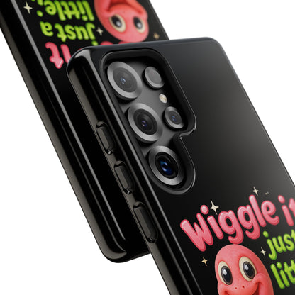 Wiggle It Worm Phone Case — Cute Pink & Green Cartoon iPhone Cover