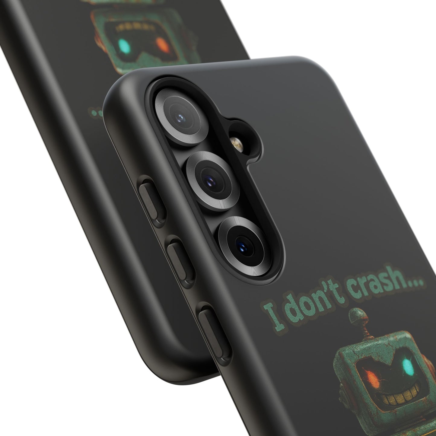 Phone Case — "I Don't Crash... I Recalibrate" Retro Robot Protective Cover