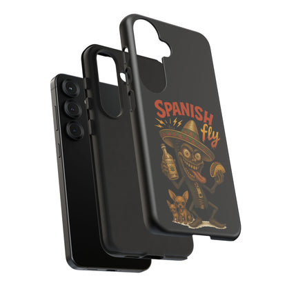 Spanish Fly Tough Phone Case — Retro Skull Sombrero Design