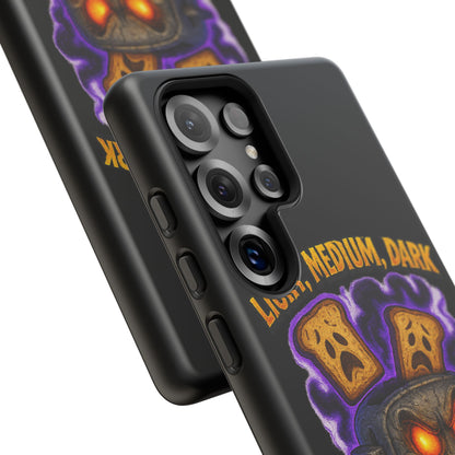 Phone Case — 'Light, Medium, Dark or Eternal Blackened Torment?' Spooky Toast & Toaster Horror Design