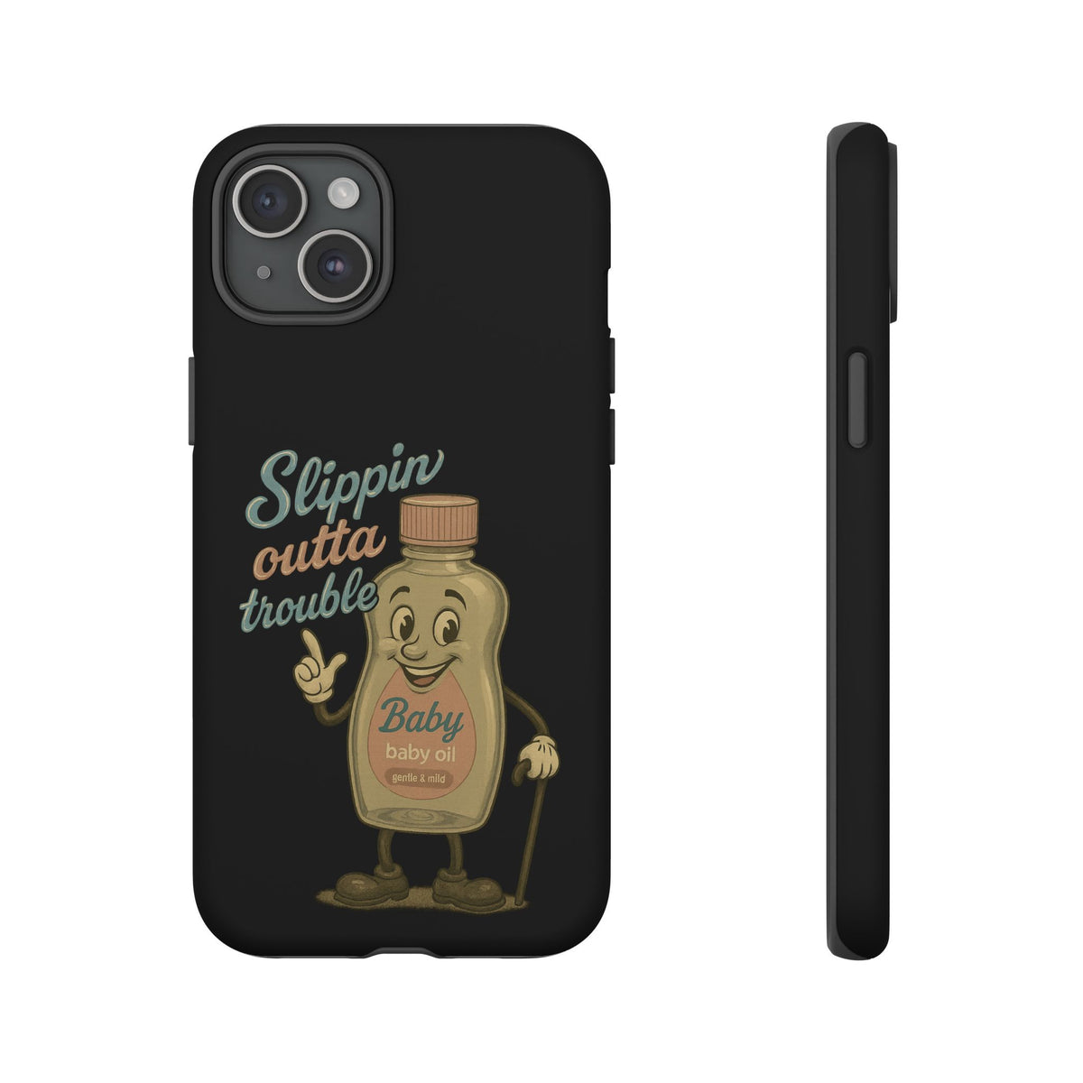 Phone Case — 'Slippin Outta Trouble' Retro Baby Oil Mascot
