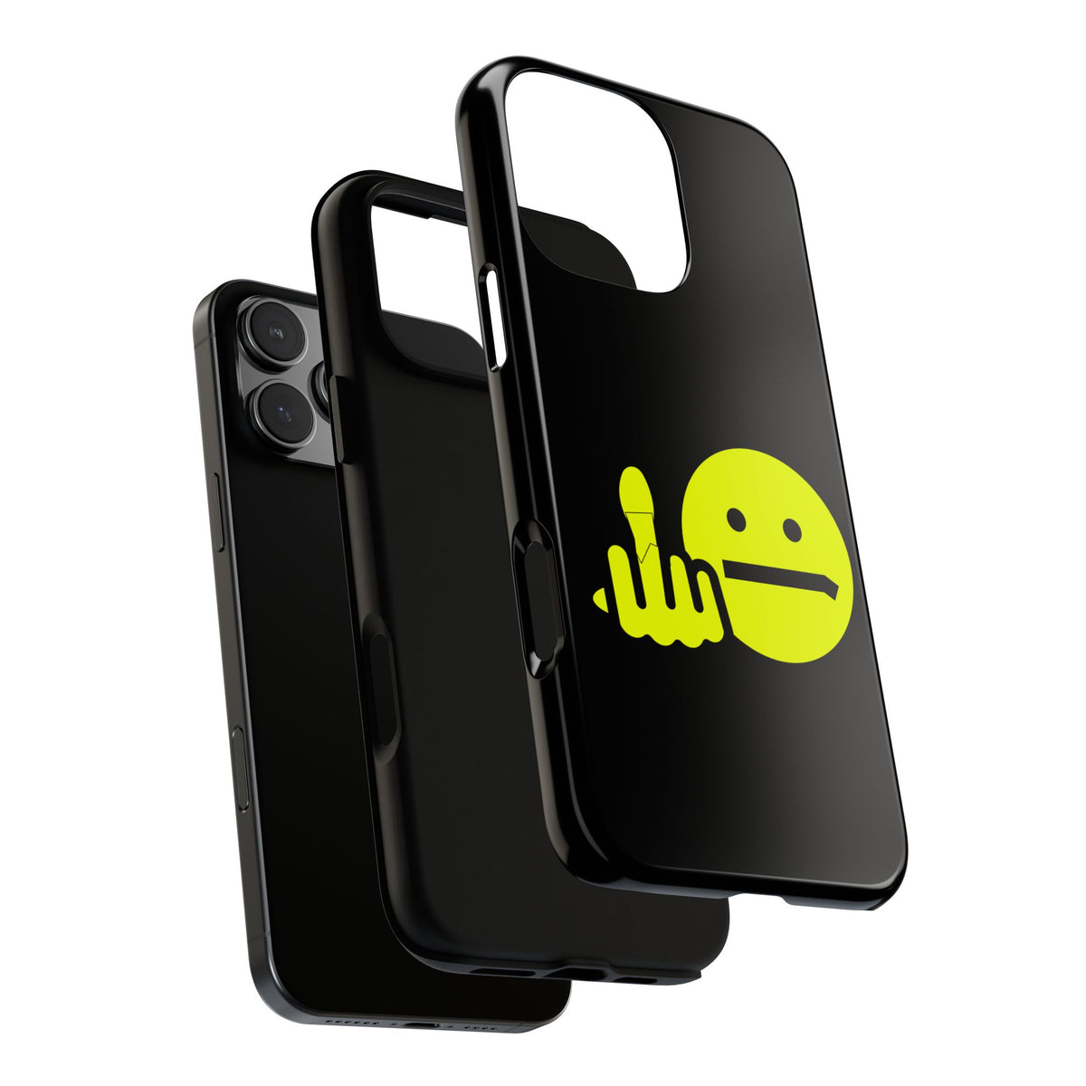 Phone Case — Neon Middle Finger Emoji Graphic