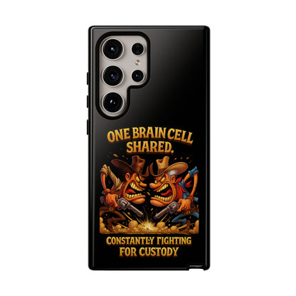 Phone Case — 'One Braincell Shared, Constantly Fighting for Custody' Funny Rivalry Cartoon